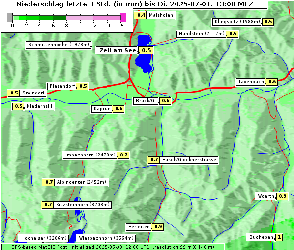 Niederschlag, 1. 7. 2025
