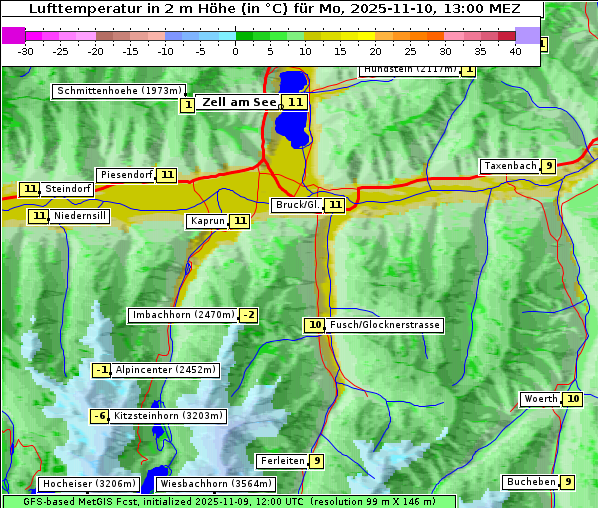 Temperatur, 10. 11. 2025