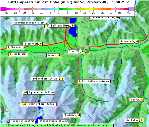 Temperatur, 8. 2. 2026