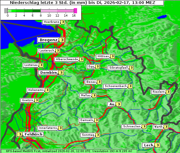 Niederschlag, 17. 2. 2026