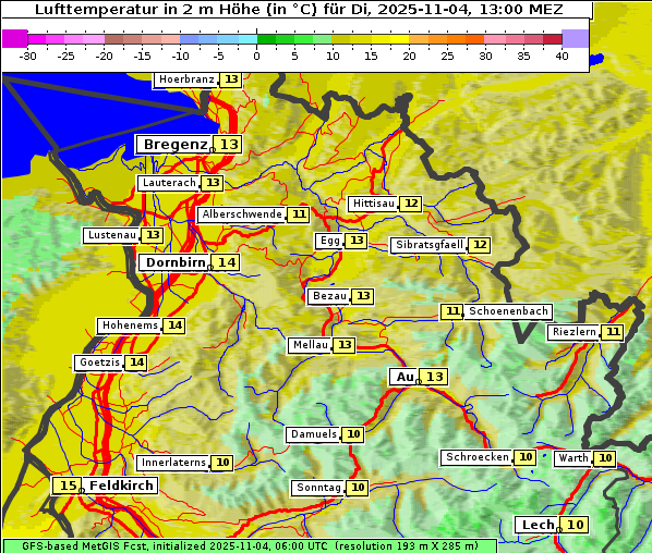 Temperatur, 4. 11. 2025