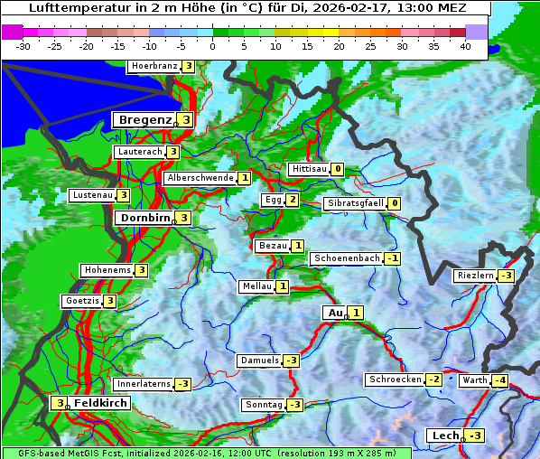 Temperatur, 17. 2. 2026