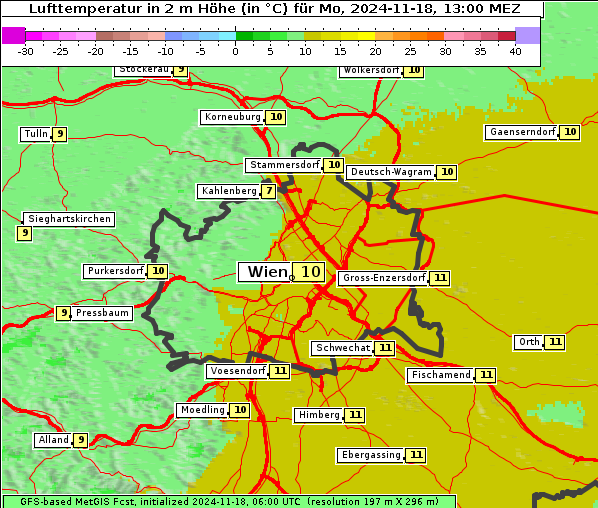 Temperatur, 18. 11. 2024