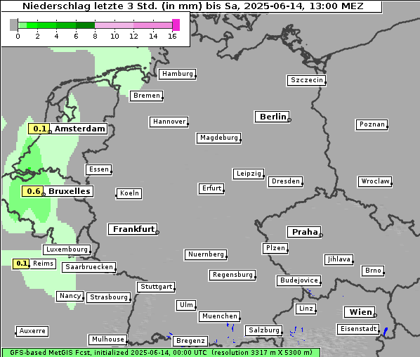 Niederschlag, 14. 6. 2025