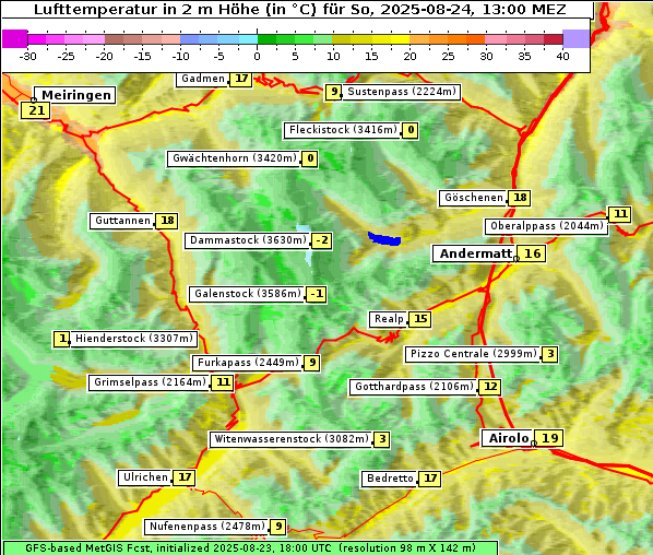 Temperatur, 24. 8. 2025