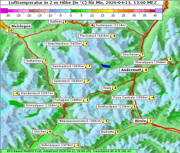 Temperatur, 13. 4. 2026