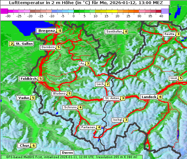 Temperatur, 12. 1. 2026