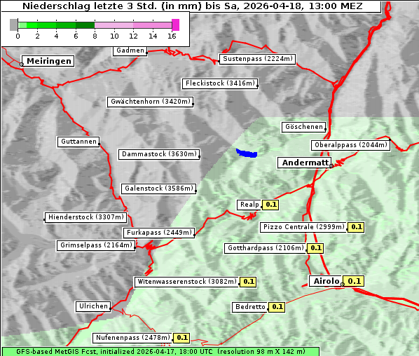 Niederschlag, 18. 4. 2026