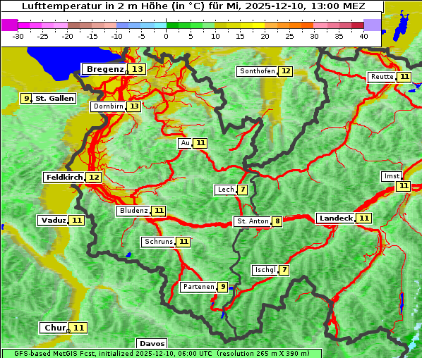 Temperatur, 10. 12. 2025