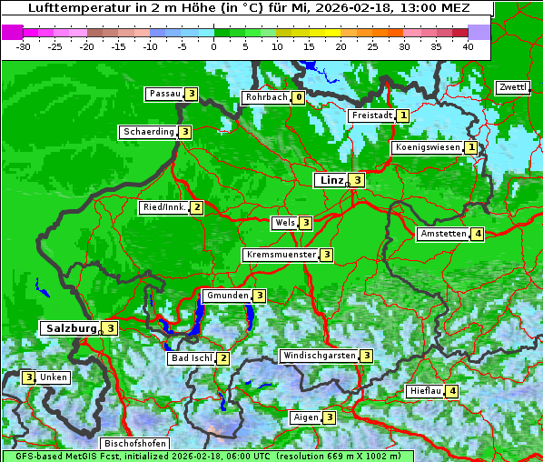 Temperatur, 18. 2. 2026