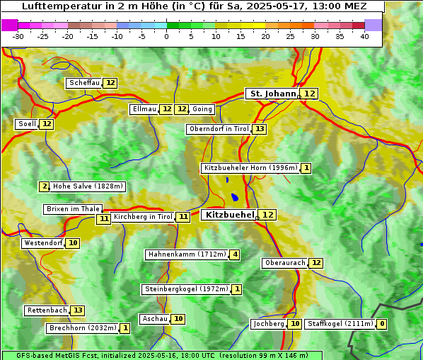 Temperatur, 17. 5. 2025