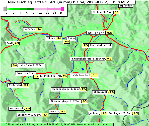 Niederschlag, 12. 7. 2025