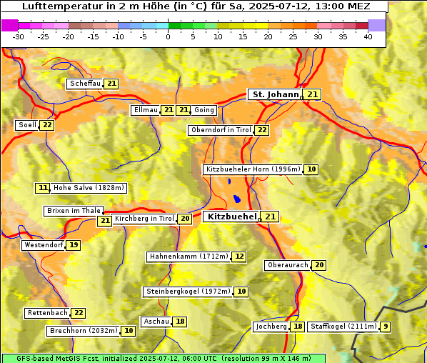 Temperatur, 12. 7. 2025