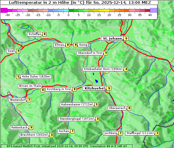 Temperatur, 14. 12. 2025