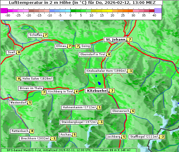 Temperatur, 12. 2. 2026