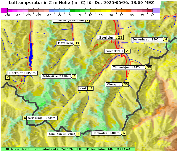 Temperatur, 26. 6. 2025