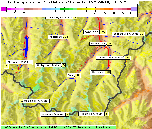 Temperatur, 19. 9. 2025