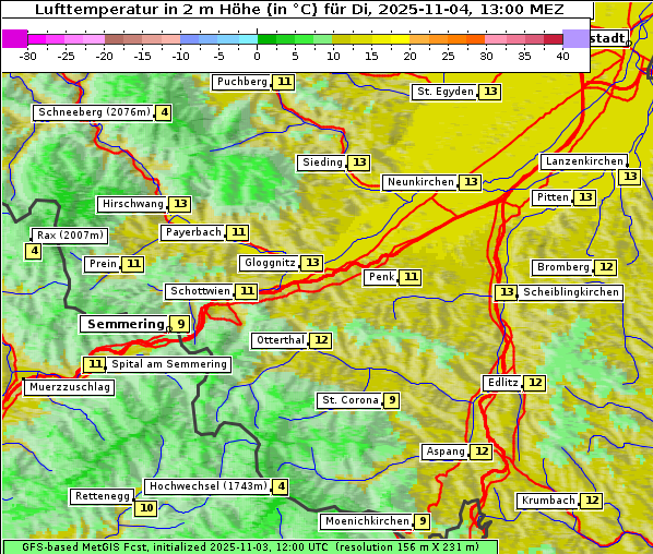 Temperatur, 4. 11. 2025