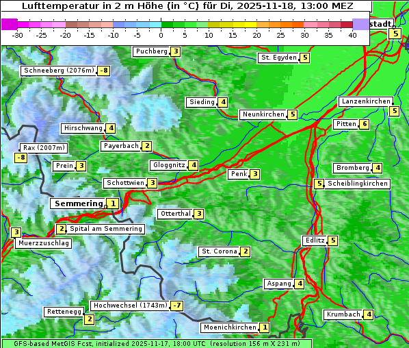 Temperatur, 18. 11. 2025