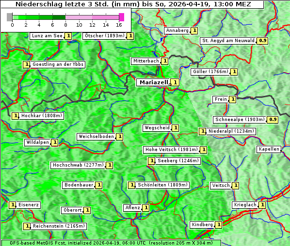 Niederschlag, 19. 4. 2026