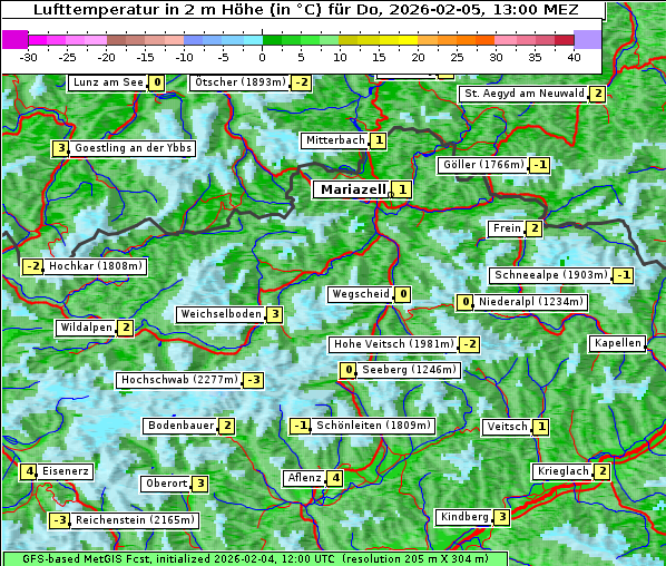 Temperatur, 5. 2. 2026