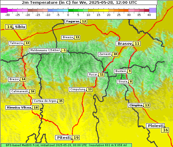 Temperatur, 28. 5. 2025