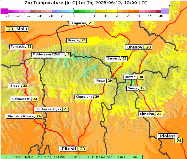 Temperatur, 12. 6. 2025