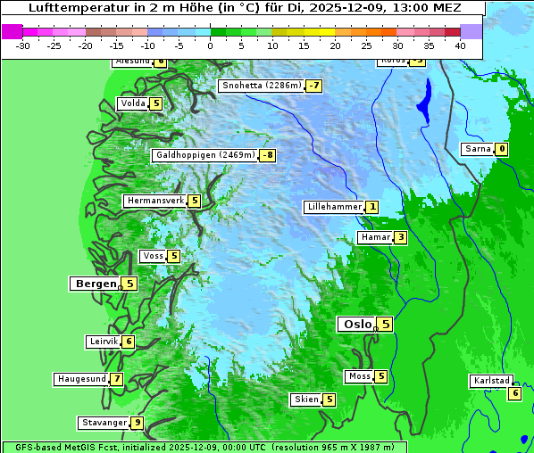 Temperatur, 9. 12. 2025