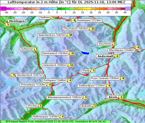 Temperatur, 18. 11. 2025