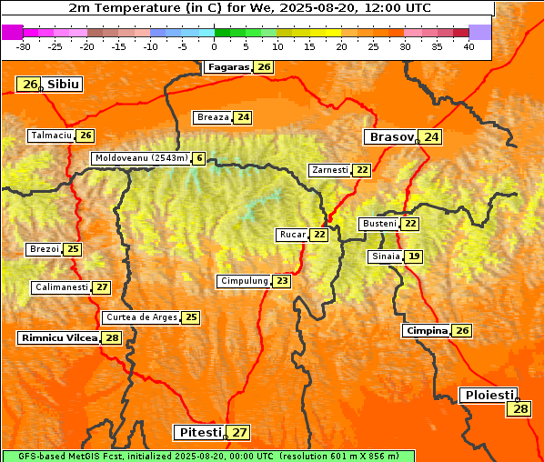Temperatur, 20. 8. 2025