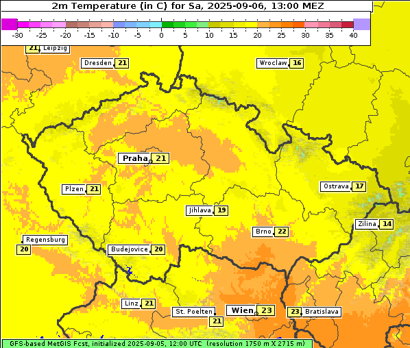 Temperatur, 6. 9. 2025