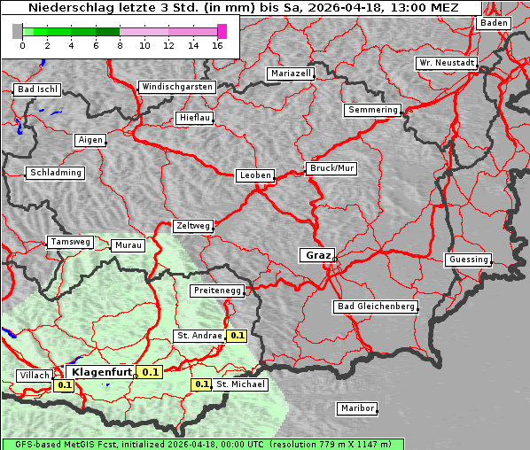 Niederschlag, 18. 4. 2026