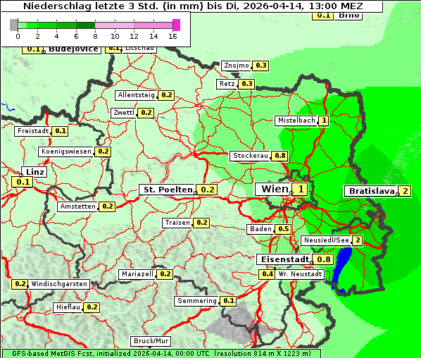 Niederschlag, 14. 4. 2026