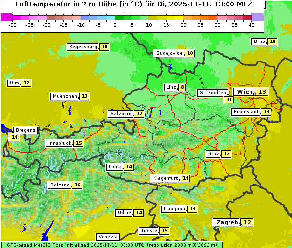 Temperatur, 11. 11. 2025