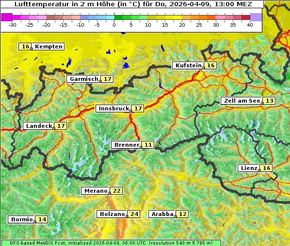 Temperatur, 9. 4. 2026