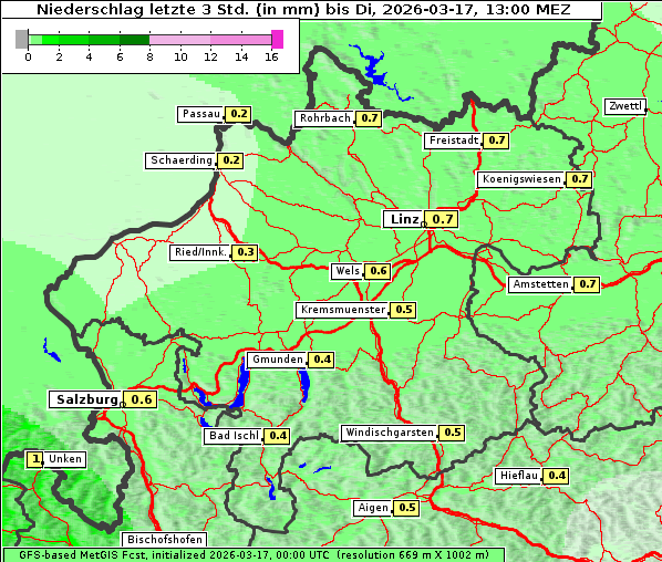 Niederschlag, 17. 3. 2026