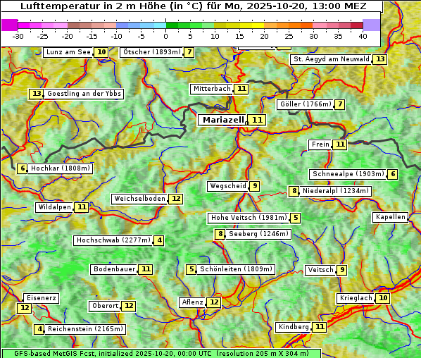 Temperatur, 20. 10. 2025