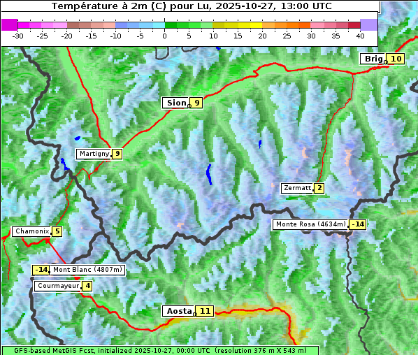 Temperatur, 27. 10. 2025
