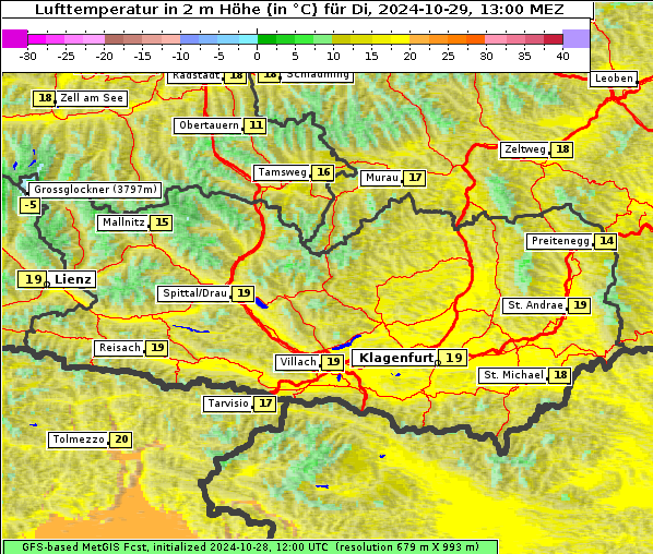 Temperatur, 29. 10. 2024