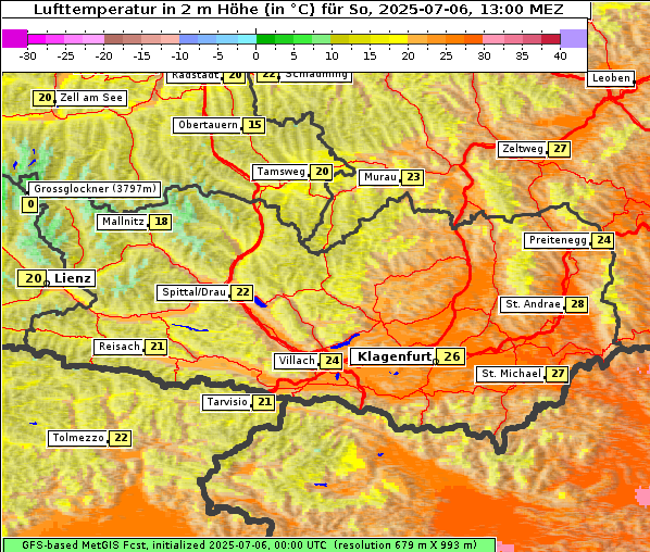 Temperatur, 6. 7. 2025