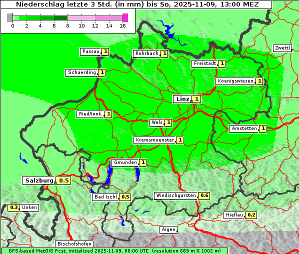 Niederschlag, 9. 11. 2025