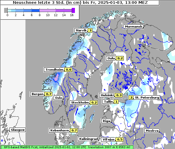 Neuschnee, 3. 1. 2025