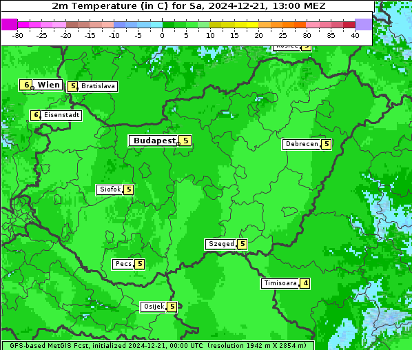 Temperatur, 21. 12. 2024