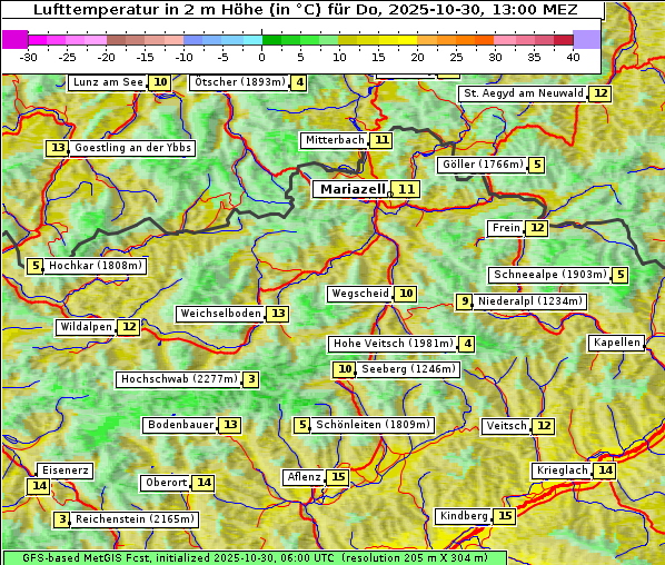 Temperatur, 30. 10. 2025