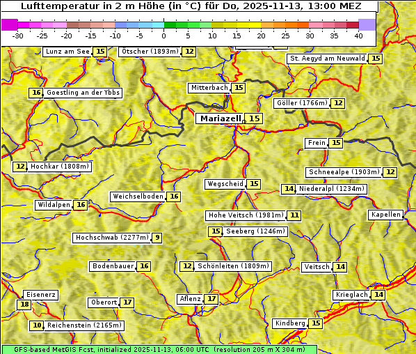Temperatur, 13. 11. 2025