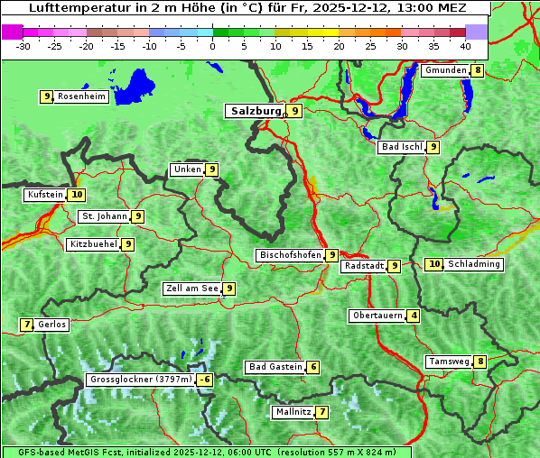 Temperatur, 12. 12. 2025