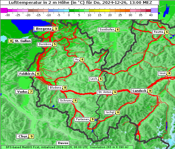 Temperatur, 26. 12. 2024