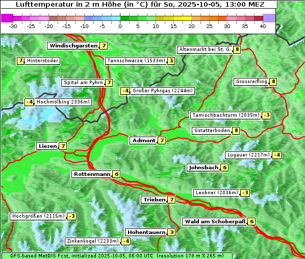 Temperatur, 5. 10. 2025