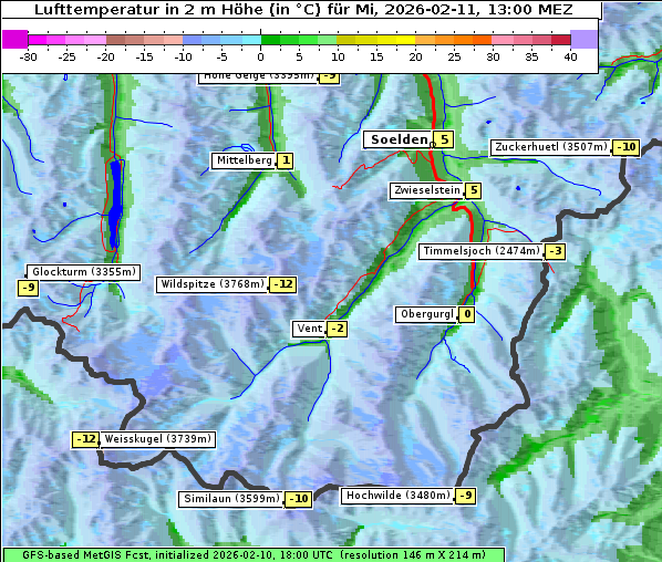 Temperatur, 11. 2. 2026