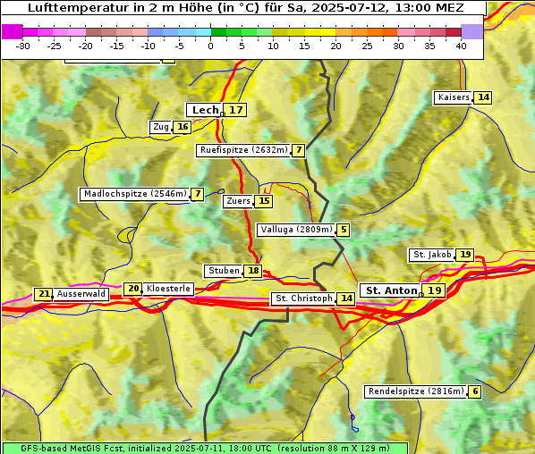 Temperatur, 12. 7. 2025